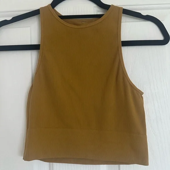 Dynamite Mustard Yellow Crop Top - Picture 3 of 4